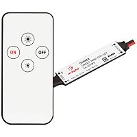 Диммер SMART-MINI-DIM-SET 12-24В 1х4А ПДУ 4 кнопки IR IP20 пластик Arlight 031593