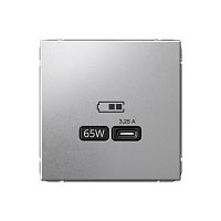 Розетка USB ArtGallery тип C 65Вт QC PD высокоскор. ЗУ механизм алюм. SE GAL000327