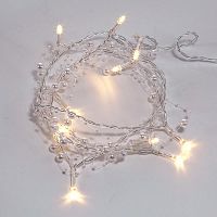 Гирлянда светодиодная "Жемчужинки" 1.5м 10LED тепл. бел. провод прозр. 2хAA (батарейки не в комплекте) Neon-Night 303-097
