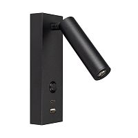 Светильник светодиодный SP-BED-CHARGE-S60x125-3W Warm3000 (BK 20 deg 230В USB-A USB-C) IP20 металл Arlight 029629(1)