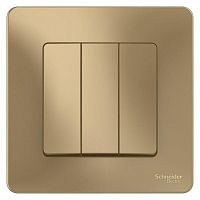 Выключатель 3-кл. СП Blanca 10А IP20 (сх. 1+1+1) 250В титан SchE BLNVS100504