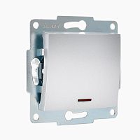 Механизм выключателя 1-кл. 1п СП Karina 10А IP20 с подсветкой мат. серебр. LEZARD 707-4388-111