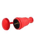 Разъем каучуковый R8-RED-IP44 с/з прямой 16А IP44 красн. Эра Б0044548