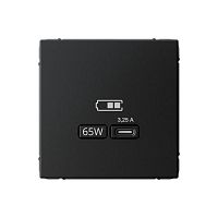 Розетка USB ArtGallery тип C 65Вт QC PD высокоскор. ЗУ механизм карбон SE GAL001027