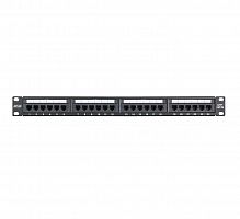 Панель коммутационная 19дюйм 1U 24 порта кат.5e класс D 100МГц RJ45/8P8C 110/KRONE T568A/B неэкран. черн. NETLAN EC-URP-24-UD2