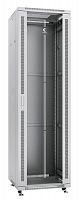 Шкаф монтажный телекоммуникационный напольный SH-05C-42U60/60 19дюйм для распред. и серверн. оборудования 42U 600х600х2055мм передн. стеклян. и задн. сплошн. метал. двери ручка с замком сер. (RAL 7035) Cabeus 7047c