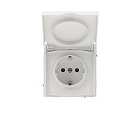 Розетка силовая KANT IP44 2P+E защ. шторки с крышкой бел. песок DKC 7010013