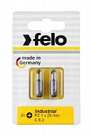 Бита крестовая PZ 2х25 серия Industrial (уп.2шт) в блистере Felo 02102036