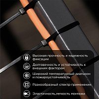 Хомут кабельный 9.0х700 нейл. черн. (уп.100шт) Rexant 07-0701-9