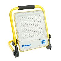 Прожектор светодиодный LL-952 100Вт 6400К IP66 15А.ч 18650 переносной с зарядным устройством FERON 48677