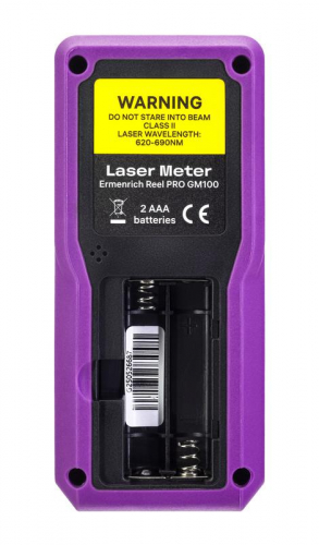 Рулетка лазерная Reel PRO GM100 фиолет. Ermenrich 85313 фото 5