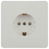 Розетка 1-м СП Style 7-206-01 16А 250В IP20 2P+E Schuko с заземл. защ. шторки бел. Intro Б0060623