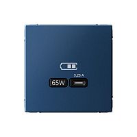 Розетка USB ArtGallery тип C 65Вт QC PD высокоскор. ЗУ механизм аквамарин SE GAL001127