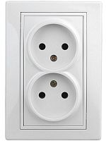 Розетка СП Plano 2х2P 1-204-01 16А-250В IP20 бел. Intro Б0027613