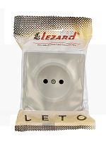 Розетка 1-мес. без заземл. LETO ПБТ крем LEZARD 752-0300-121B