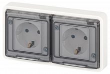 Розетка Эксперт 11-2524-01 2х2P+E гориз. IP55 шторки 16А-250В СУ бел. Эра Б0063254