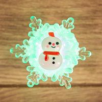 Фигура светодиодная "Снеговик на снежинке" RGB на присоске 5.5х5.5см Neon-Night 501-038