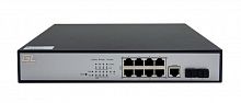 Коммутатор управляемый L2 PoE 8 Base-T 10/100/1000Mb/s портов 2 Base-X SFP 1000Mb/s 1U 19дюйм 220В суммарная мощность 150Вт GIGALINK GL-SW-G204-10P