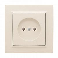 Розетка 1-м СП Минск 10А IP20 без заземл. защ. шторки беж. EKF ERR10-022-200
