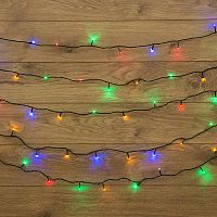 Гирлянда "ТВИНКЛ ЛАЙТ LED" (с контроллером 8 режимов) 6м 40LED 4Вт 220В IP20 мульти. провод темн.-зел. ПВХ NEON-NIGHT 303-029