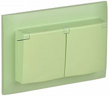 Розетка 2-м SKANDY 16А IP44 с крышкой в сборе SK-R12G мятный IEK SK-R26-16-44-K06-F
